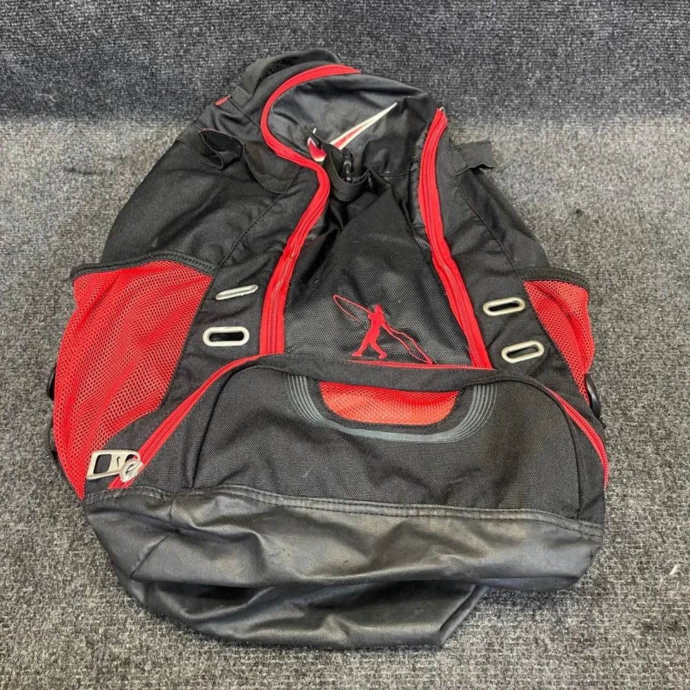 Nike BZ9203 Black Red Bat Holders Equipment Bag Diamond Elite Baseball Backpack